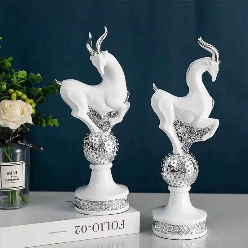 Decoración  Habitaciones, Escultura  Antílope, Estatuas  Resina, Adorno para Mueble  TV en Sala  Estar, Regalos  Art