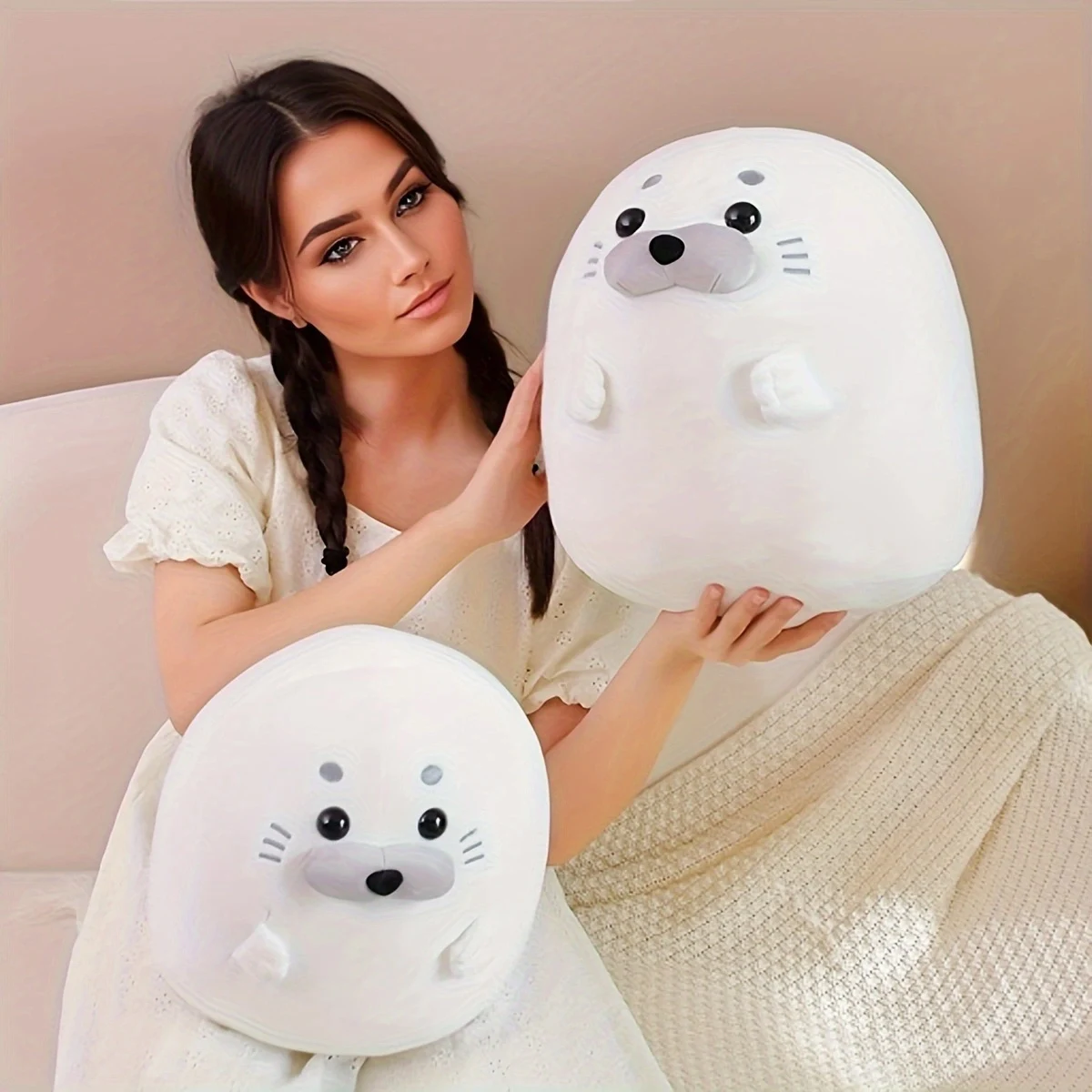 1pc, Round And Chubby Seal Plush Toy, Animal Plush Toy, Soft Plush Toy, Toys For Kids, Gift For Kids, Birthday Gift, Home Decor,