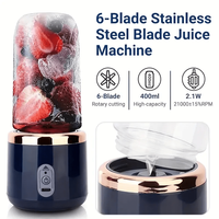 Portable Electric Juicer Double Cup 400ml USB Fruit Blender Mixer for Juice Milkshake Smoothie Making Multifunction Juice Maker