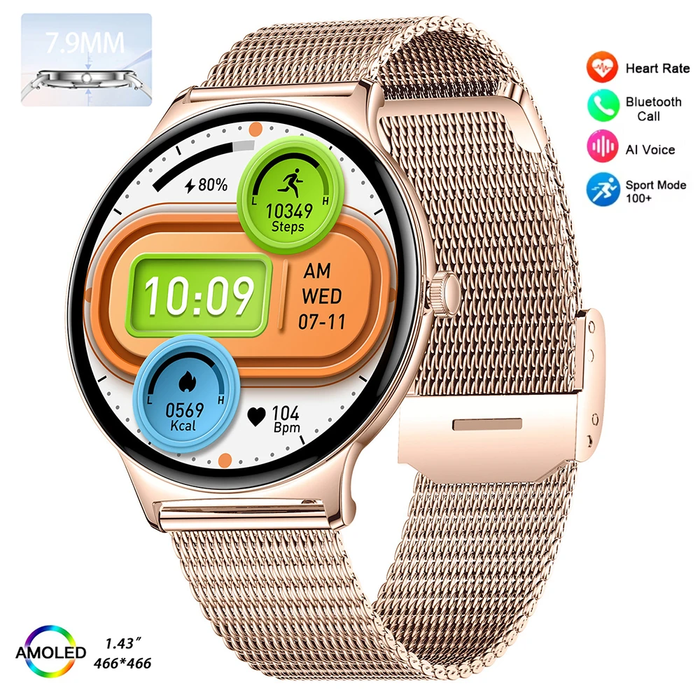 Watches Ladies Smartwatch - Relógio Inteligente Ultra Fino AMOLED de