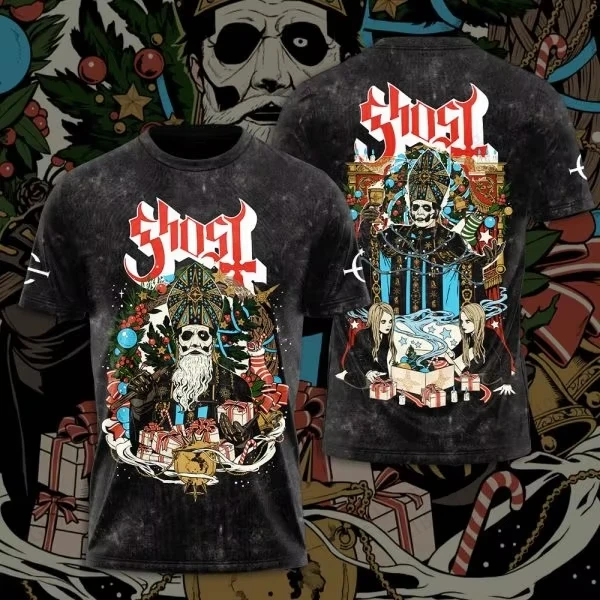 خمر روك باند شبح ثلاثية الأبعاد تي شيرت مطبوع الرجال موضة رياضية كبيرة الحجم بلايز تيز الهيب هوب الشارع تي شيرت الملابس النسائية Camisa #4