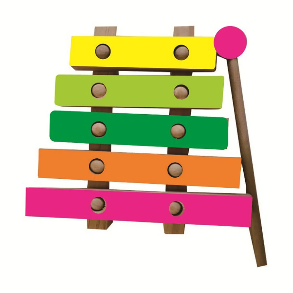 Wooden Knocking Xylophone Toy DIY Painting Graffiti Ornament Craft Toys Education Supplies for Kids Children