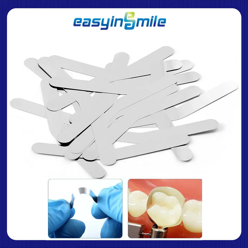 

Easyinsmile 144Pcs Dental Tofflemire Stainless Steel Matrix Bands .0015＂4 Types Universal Bands Dentist Tool