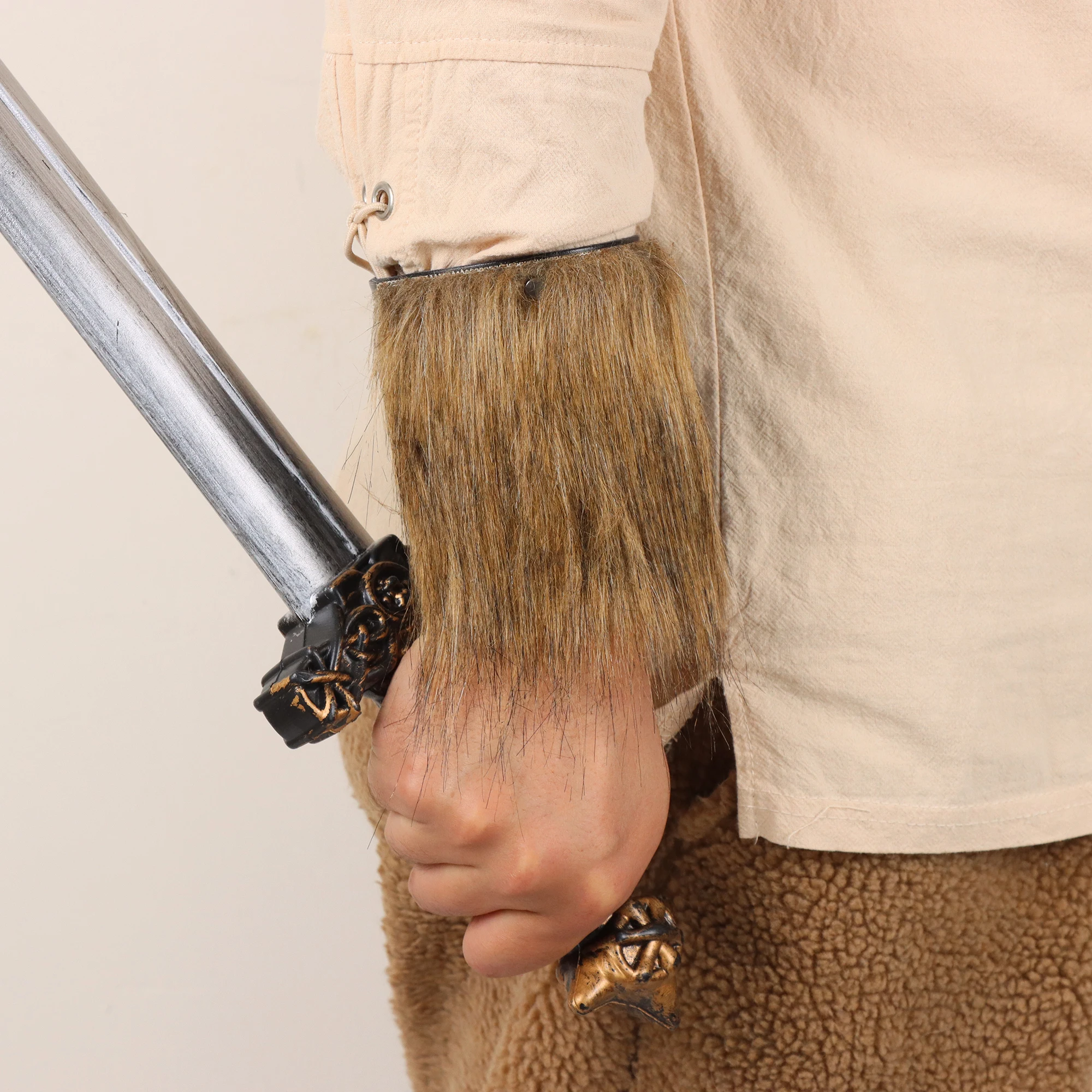 Średniowieczny retro prymitywny wojownik wikingów PU futro łączenie krótka opaska na nadgarstek występ na scenie karnawałowe element ubioru akcesoria