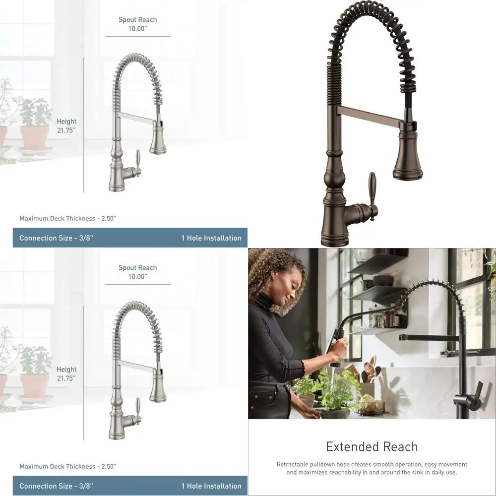 

Single Handle Pull-Down Kitchen Faucet with Power Clean, Oil Rubbed Bronze Finish