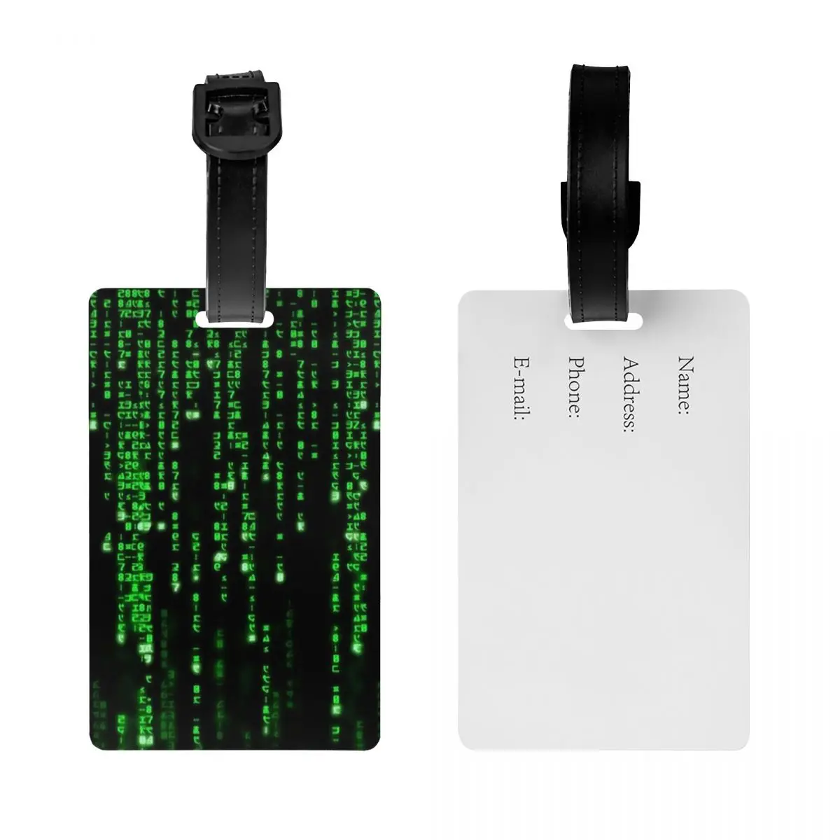 Custom Binary Code The Matrix Program Luggage Tag Privacy Protection Hacker Programmer Baggage Tags Travel Bag Labels Suitcase