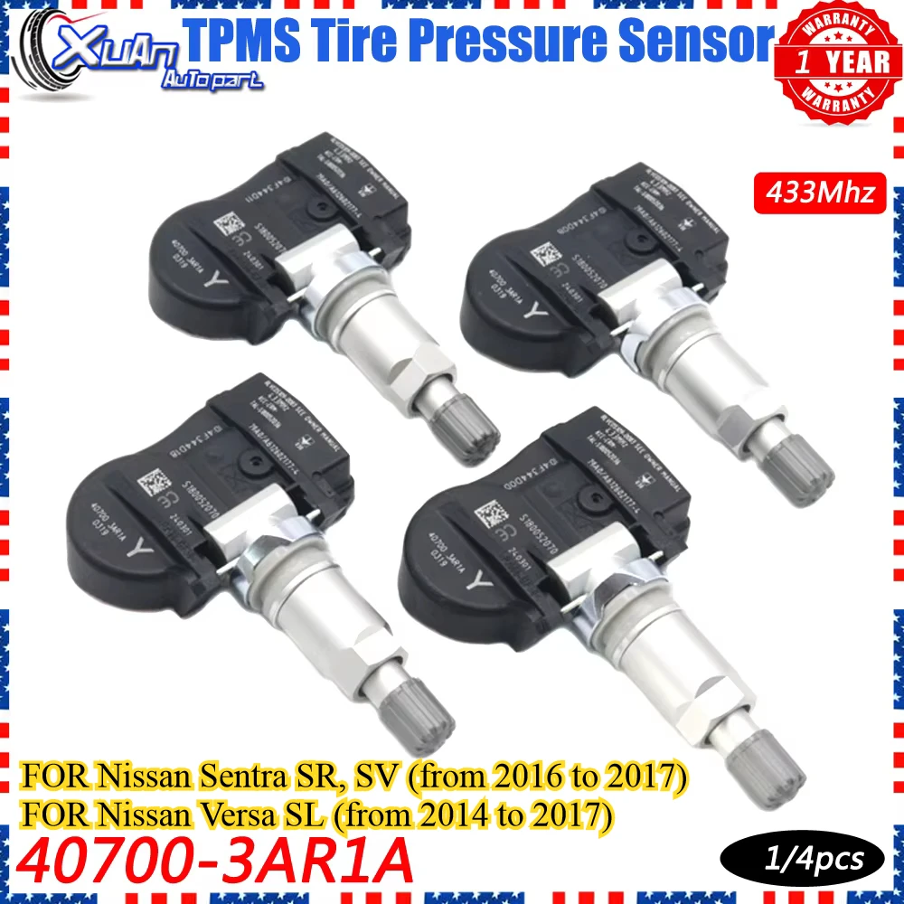 

Автомобильная сигнализация TPMS, датчик давления в шинах, система мониторинга 40700-3AR1A для Nissan Sentra SR SV Versa SL 433 МГц 407003AR1A