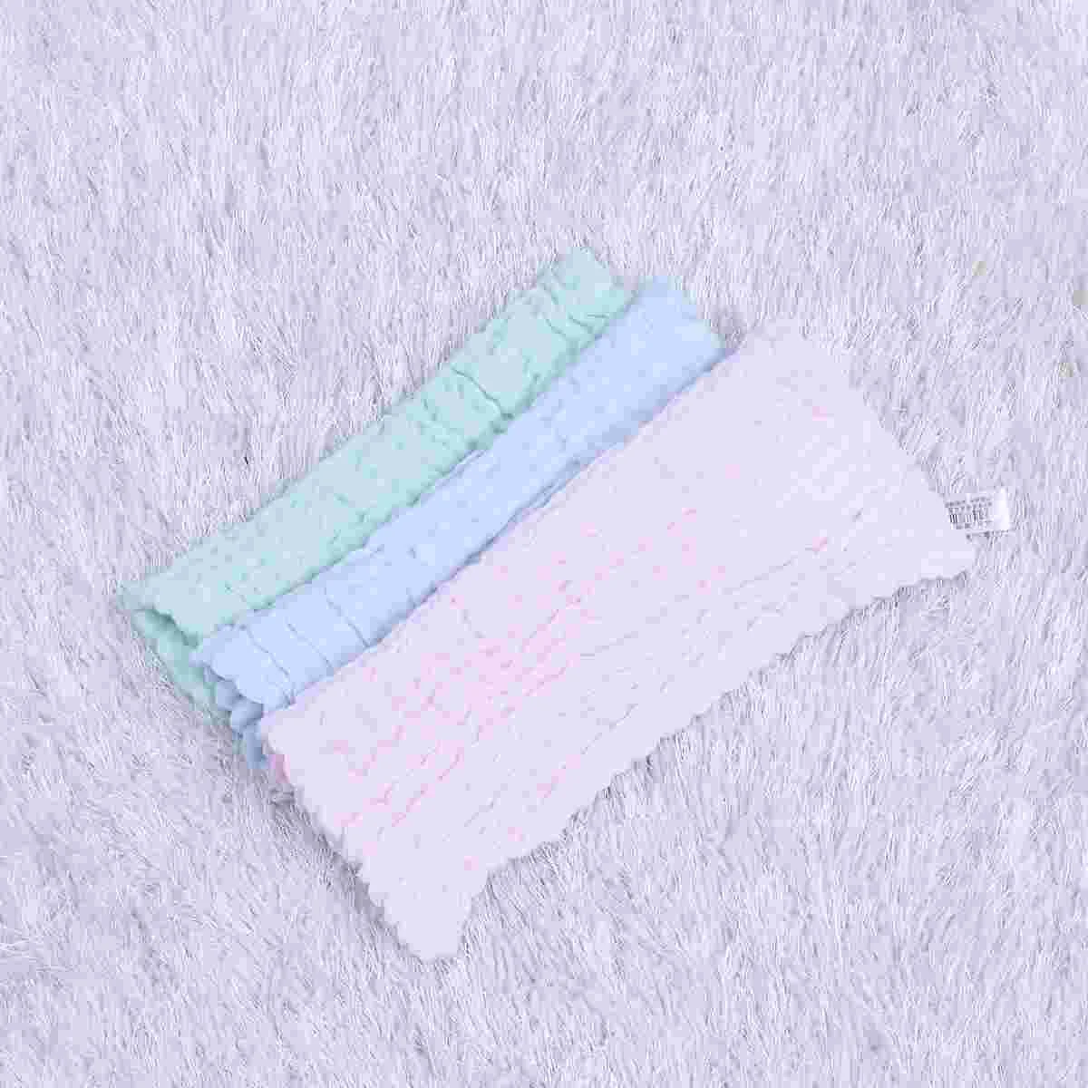 5Pcs Solid Face Towel Cotton Saliva Multilayer Square Towel Handkerchief Bibs Random Color