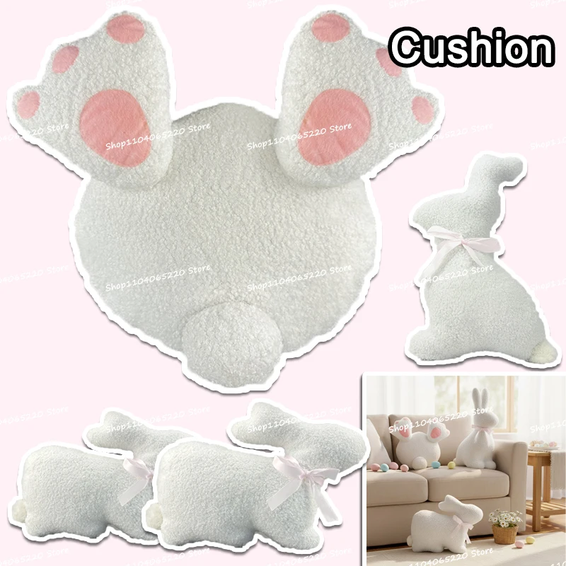Pink Rabbit Pillow Sitting Cushion Decoration Easter Home Interior Room Sofa Office Chair Cute Decorative Cushion Festival Gifts