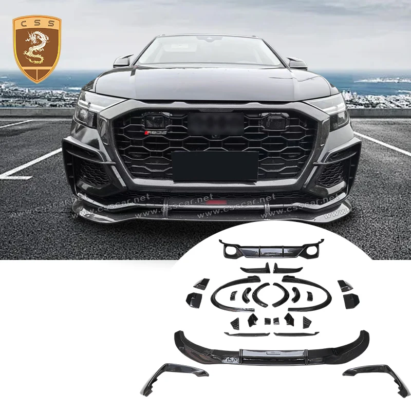 

Replace Mud Flap Fender Flares Arch Wheel Eyebrow Protector Bodykit For Audi RSQ8 AT Style Front Rear Bumper Lip Chin Diffuser