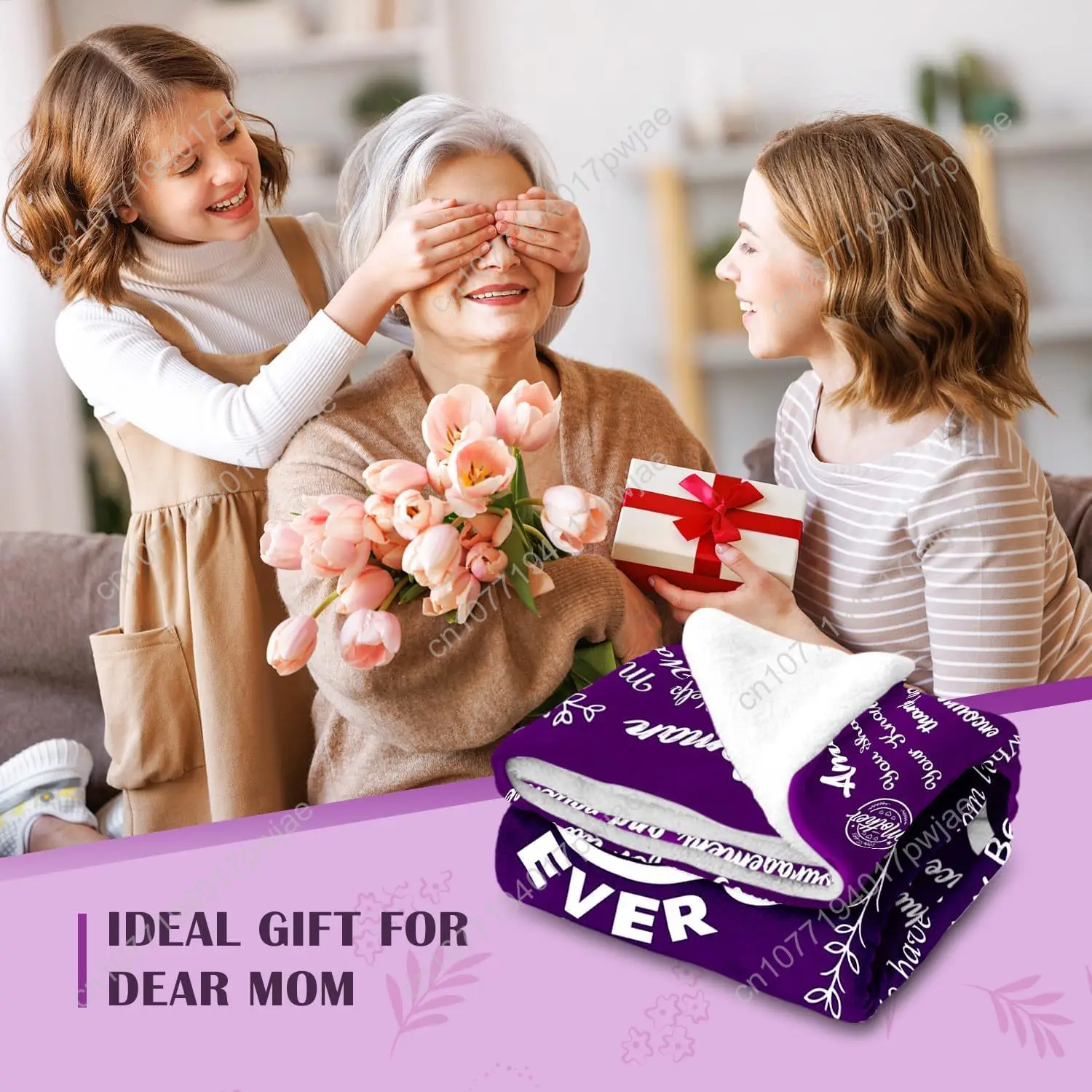 هدايا عيد ميلاد الأم للأم - هدايا للأمهات من الابنة والابن - بطانية عيد الميلاد وعيد الحب للأمهات #2