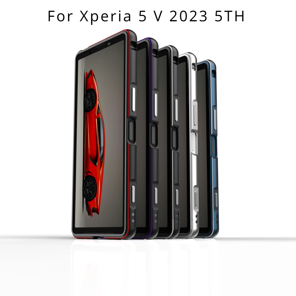 For Sony Xperia 5 V 2023 5TH Gen Luxury Colorful Case Aluminum Bumper Metal Frame Cover on Xperia5 V 5V + Lens Camera Protection