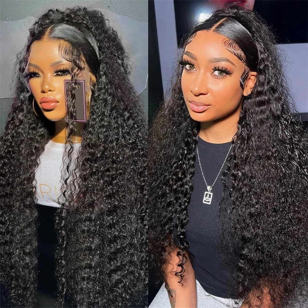 Deep Wave Frontal Wig 13x4 13x6 Transparent Lace Front Human Hair Wigs Pre Plucked Brazilian Wet And Wavy 4x4 Lace Closure Wig