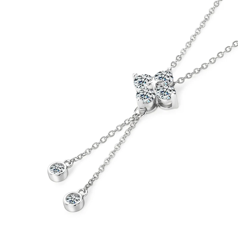 NONE RAPRGOLD Moissanit Diamant Klee Anhänger Halskette für Frauen S925 Sterling Silber Blume Halsketten Edlen Schmuck Geschenke Collares 3