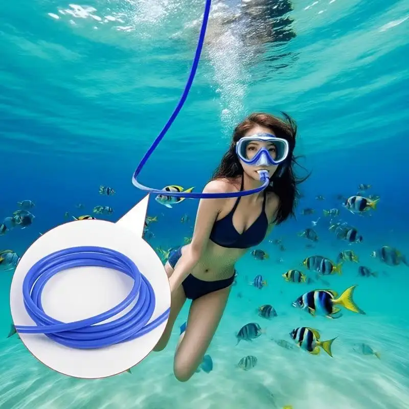 Immagine 5: 【OD】Tubo per il nuoto in silicone completamente impermeabile, anti-ingozzamento, tubo singolo per immersioni, snorkel pieghevole