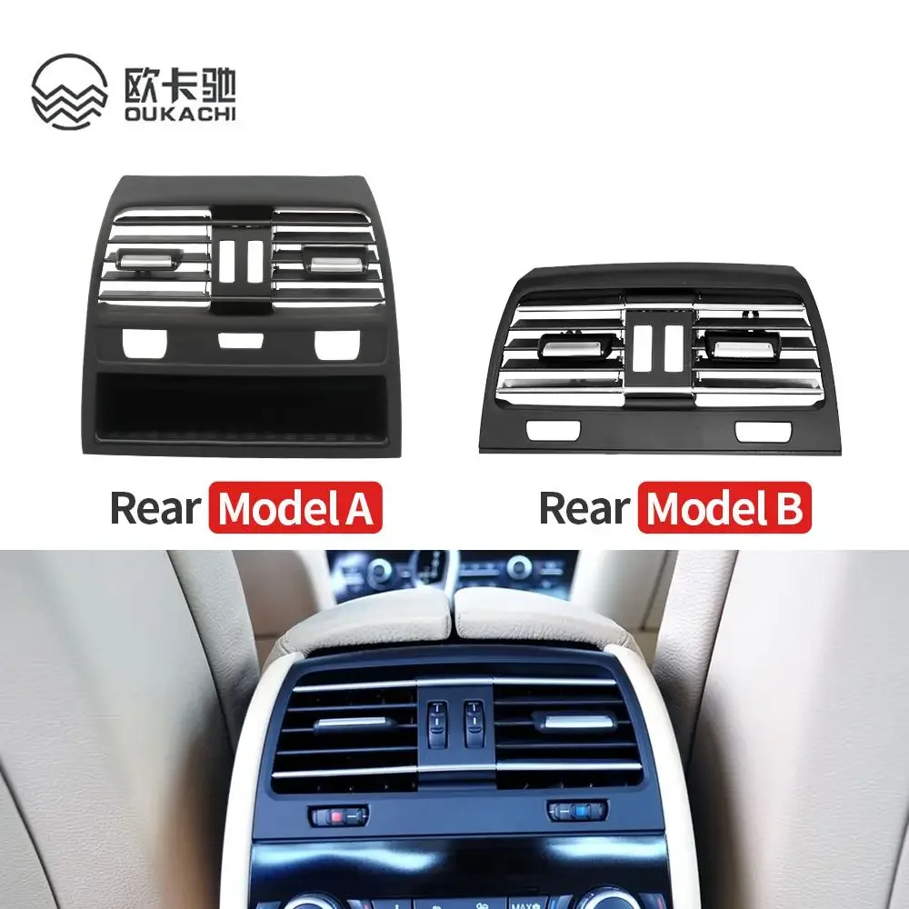 Chrome Front Center Left/Right Air Vent Grille Outlet Cover Middle Rear AC Vent Panel For BMW 7 Series F01 F02 730 735 745 750