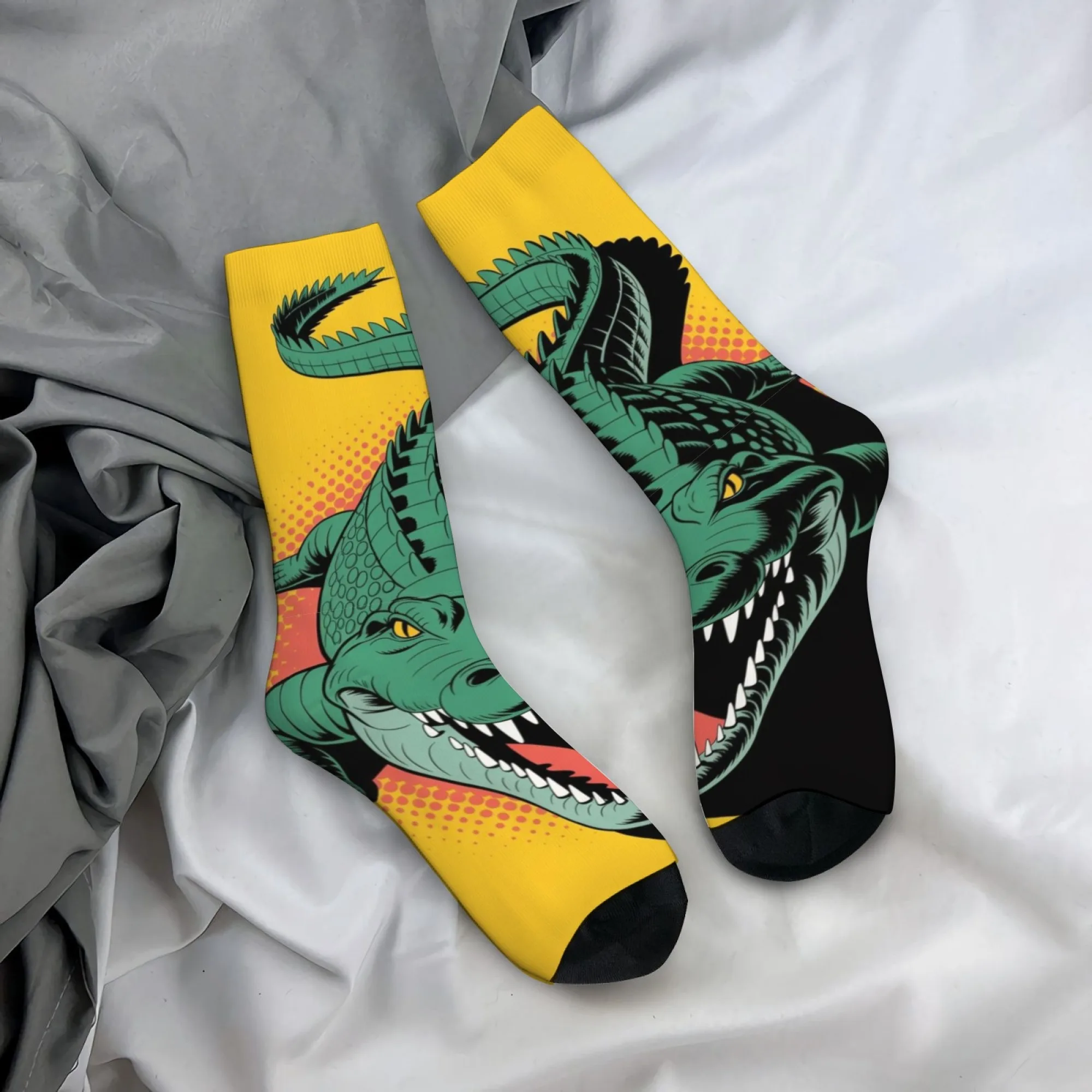 Retro-Comic-Krokodil-Socken, lustige Herrensocken im Harajuku-Stil, Street-Hip-Hop-Mode-Socken, Outdoor-Reise-Sportsocken