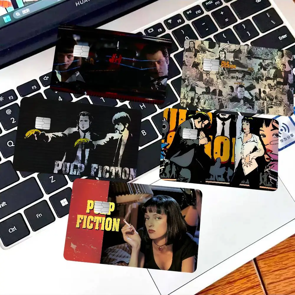 Crime Movie P-Pulp F-Fiction Laser Sparkle Bank Card Stickers Universal DIY Craft Decor Accessories