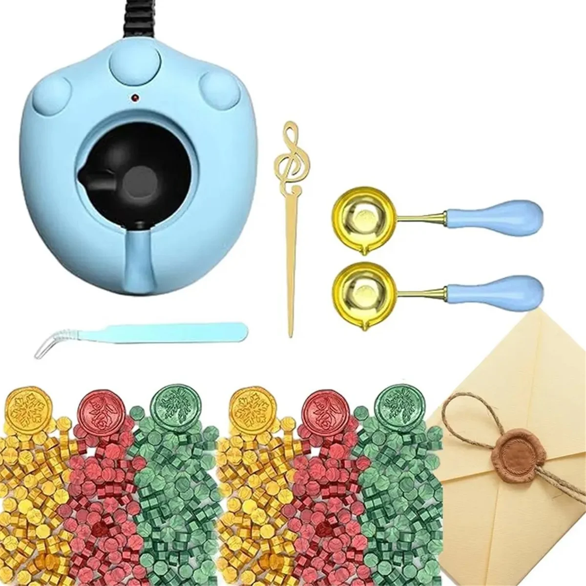 Conjunto de selo de cera criativo kit de cera de vedação cera de vedação para embrulho de presente envelopes cartões decoração e casamento eua plug