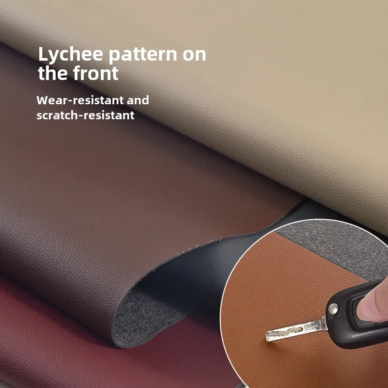 Microfiber lychee grain Faux leather fabrics for car seat interior sofa bedside background wall sewing fabrics wear-resistant