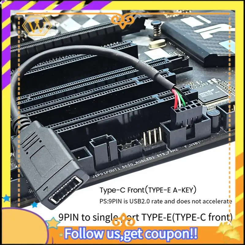 Latest-USB 9PIN To TYPE-E Adapter Cable USB 9PIN To TYPE-E Cable USB Front Panel Adapter Cable USB 9PIN To TYPE-E KEY-A Adapter