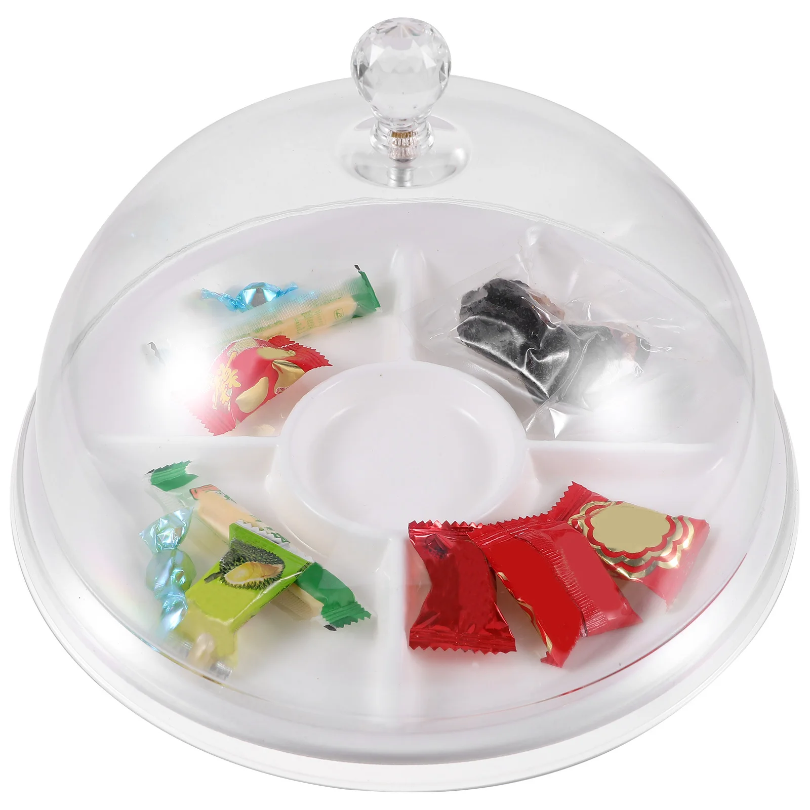 

Fruit Snack Tasting Plate Dessert Display Stands Cake Dome Holder with Cover Lid Clear Pan