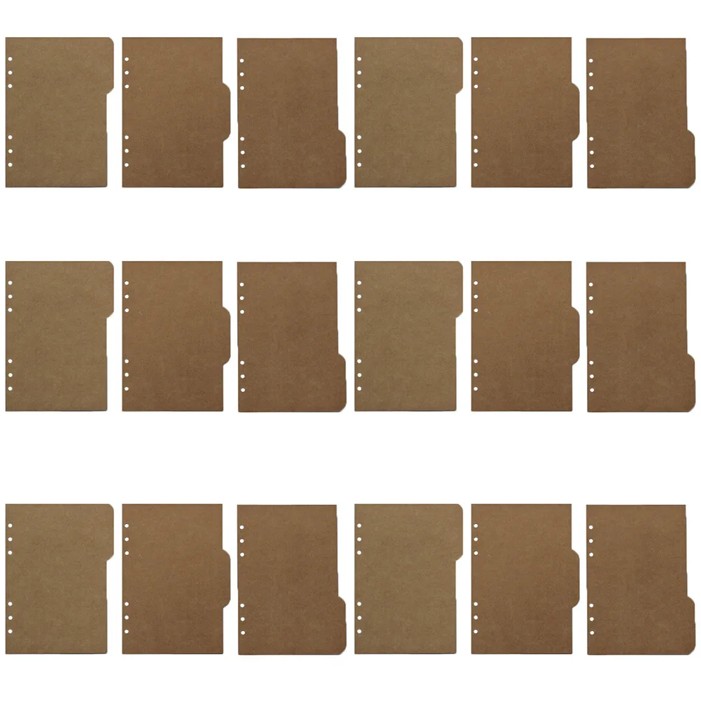 18 قطعة فواصل الموثق A5 ورق الكرافت مقاومة للاهتراء فهرسة الإرشادات المرجعية فواصل علامات التبويب الملونة الكاكي #3