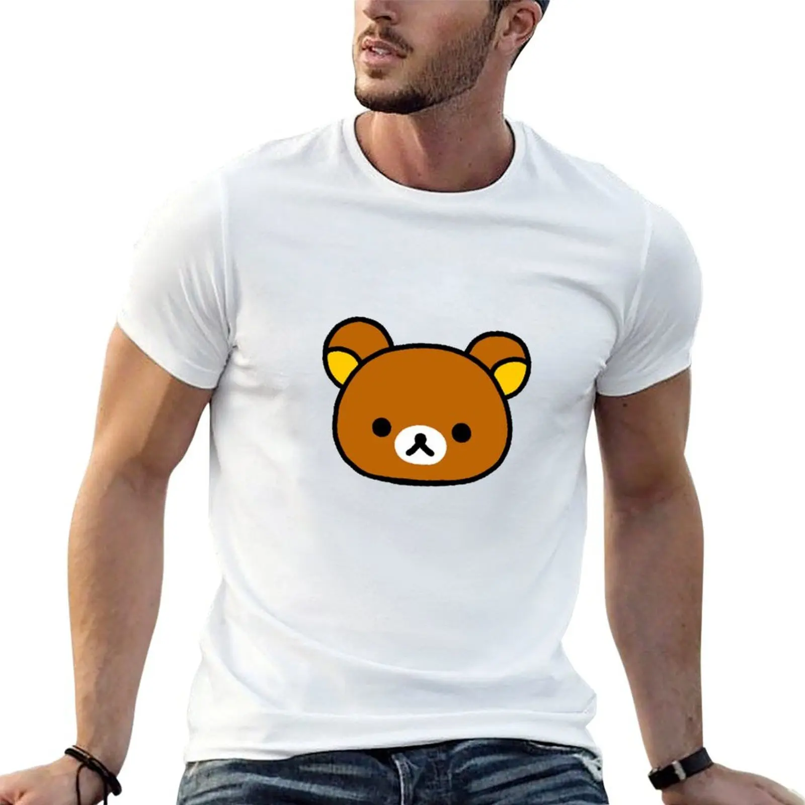 

Rilakkuma cute bear head T-Shirt anime t shirts for man printed t shirts for man T-Shirt