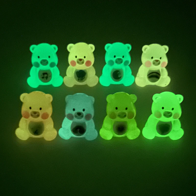 Luminous Rainbow Bear Decoration Cute DIY Accessories Creative Car Decoration Desktop Decoration