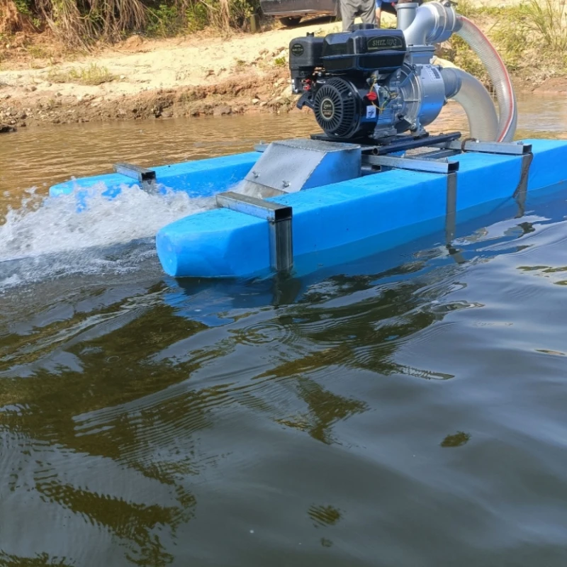 Dismantling and installation of portable siphon feeding gold washing boat