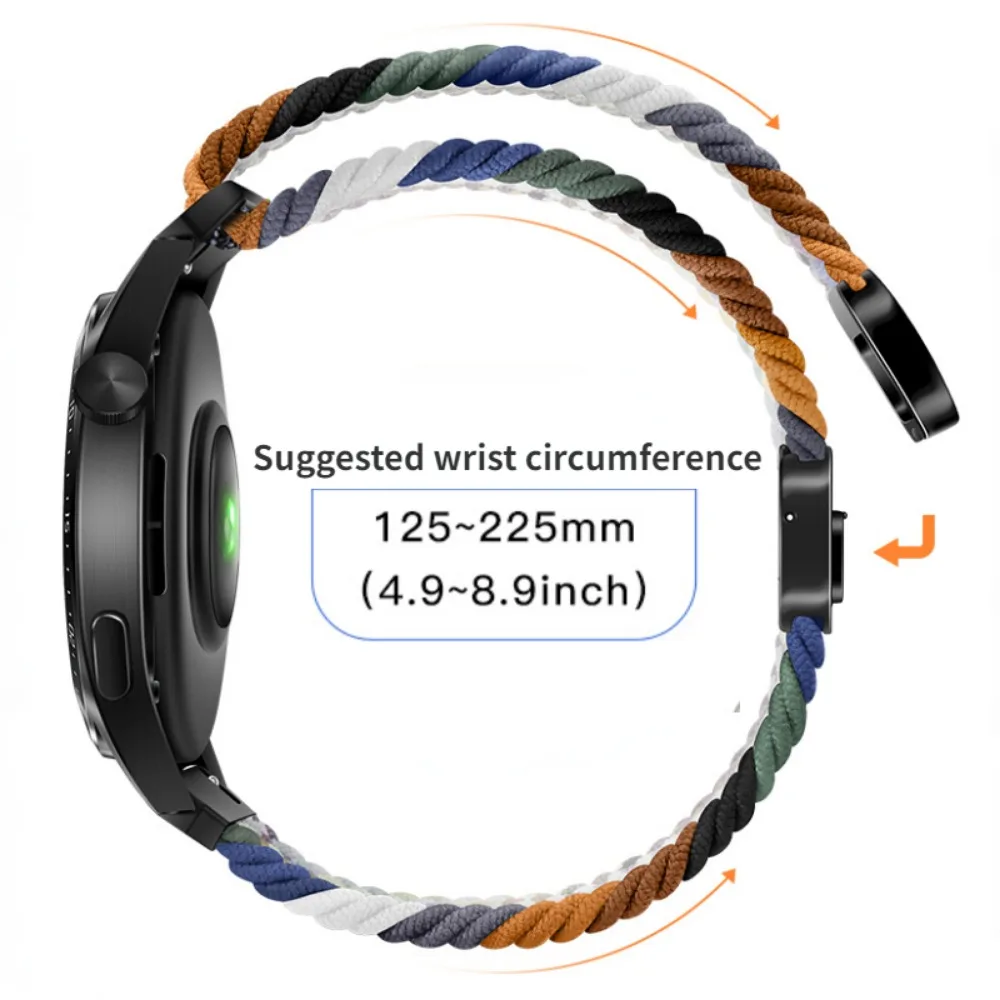 20mm 22mm bransoletka magnetyczna do Samsung Galaxy Watch 6/Classic/5/4/3 pleciony nylonowy pasek pętlowy do zegarka Huawei 4/3/GT 2 3Pro Band