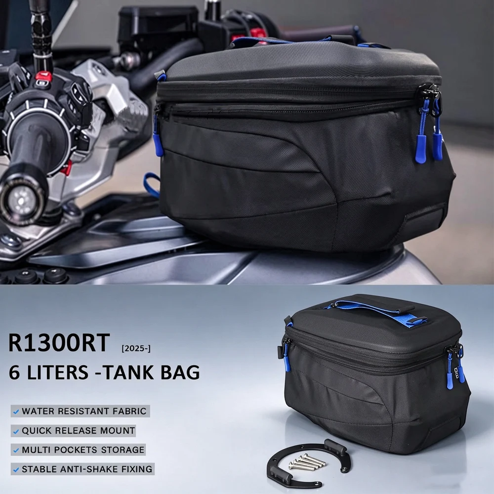 Motorcycle Tank Bag Water Resistant Expandable Storage Luggage 6L-8L For BMW R1300RT R1300 RT 2025 2026