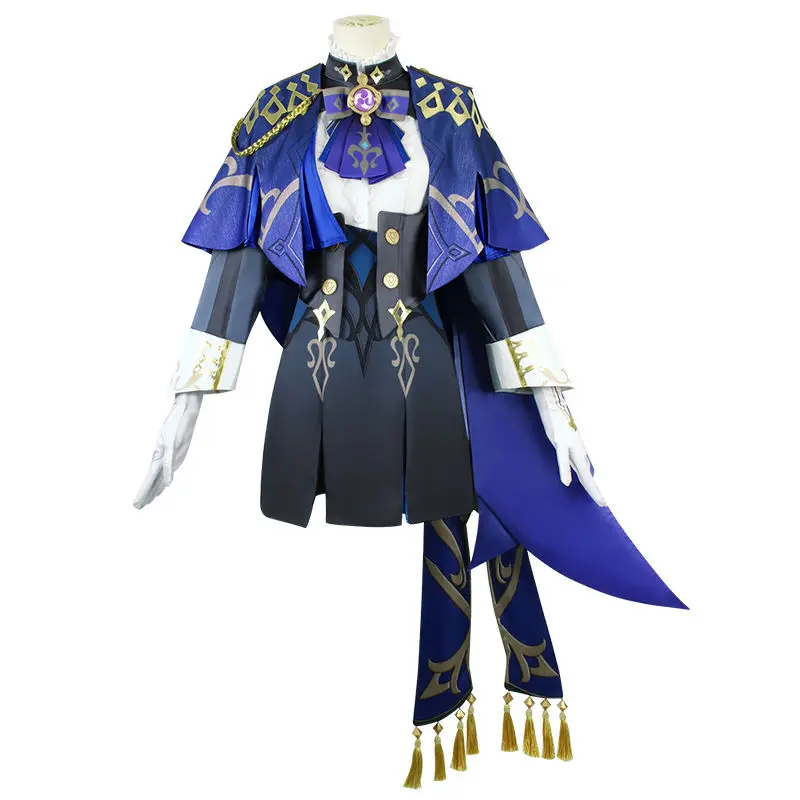 Juego Genshin Impact Clorinde Cosplay body, peluca, sombrero, conjunto completo de disfraces de juego de rol bidimensionales, espectáculo de disfraces de Halloween y Navidad