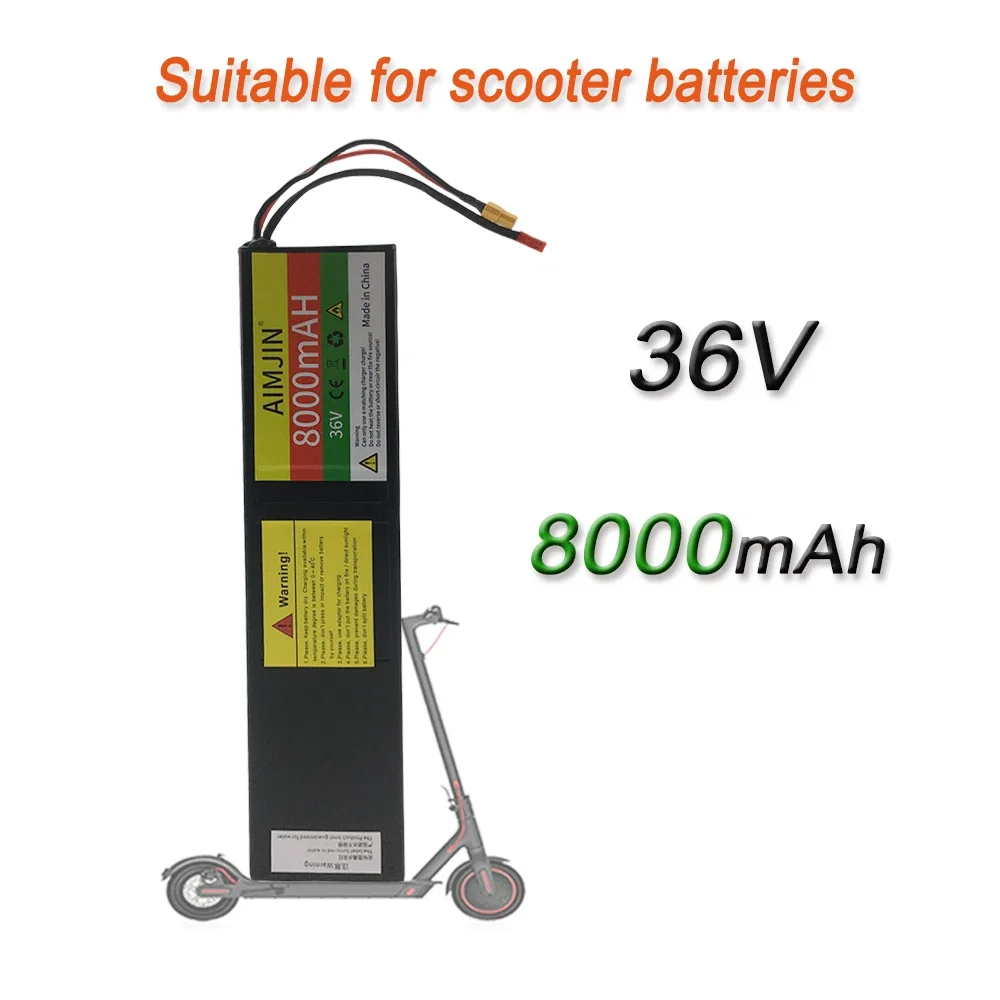 For 36V Electric Scooters, 10S3P 8.0Ah High Capacity 18650 Lithium Battery Pack 500W BMS