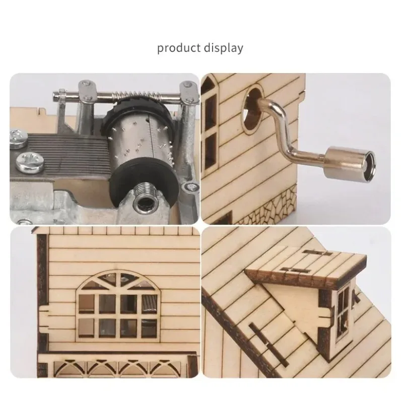 Kids Physics Science Toy DIY Mechanical Music House Wooden Model Building Kit Enhance Logic & Creativity Fun Educational Gift