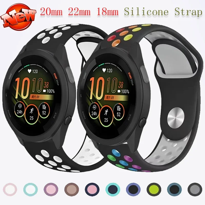 20mm 22mm 18mm Silicone Strap for Garmin Active 5/Vivoactive 5 Breathable Band Garmin Forerunner 55 965 165 265 265S/Venu 3 3/2S