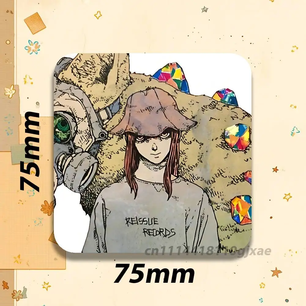 Japan Singer Y-Yonezu Kenshi Black Square Plastic Fridge Magnet, for Magnetic, No Trace Left, Durable, Smooth and Textured