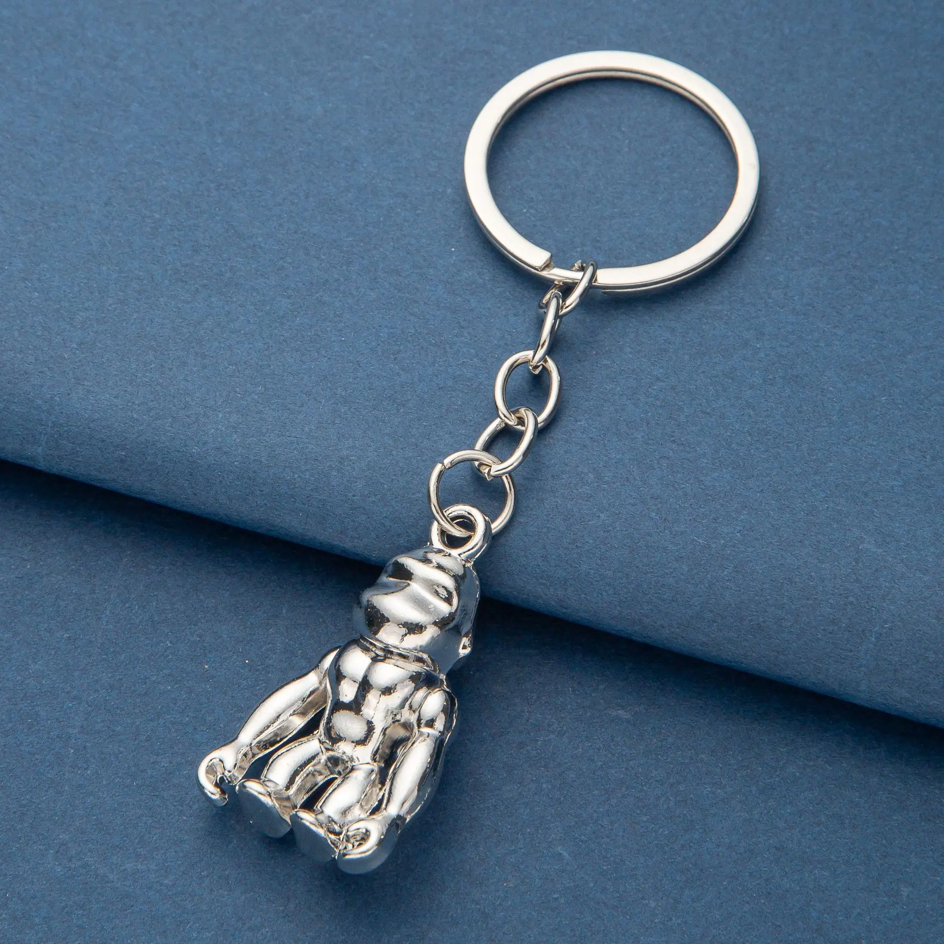 قرد المفاتيح مزدوجة الجانبين قرد المعلقات DIY الرجال المجوهرات سيارة مفتاح سلسلة حلقة حامل تذكارية للهدايا