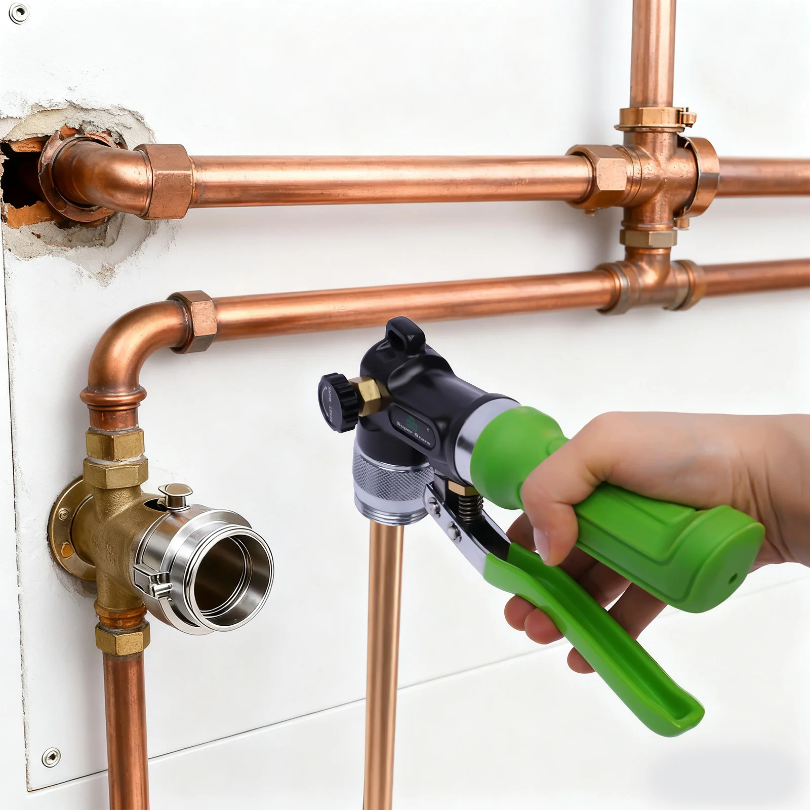 

Hydraulic Tube Expander Compact Swaging Tool Kit Easy and Labor-saving for 3/8 to 1-1/8 Inches Copper Pipes