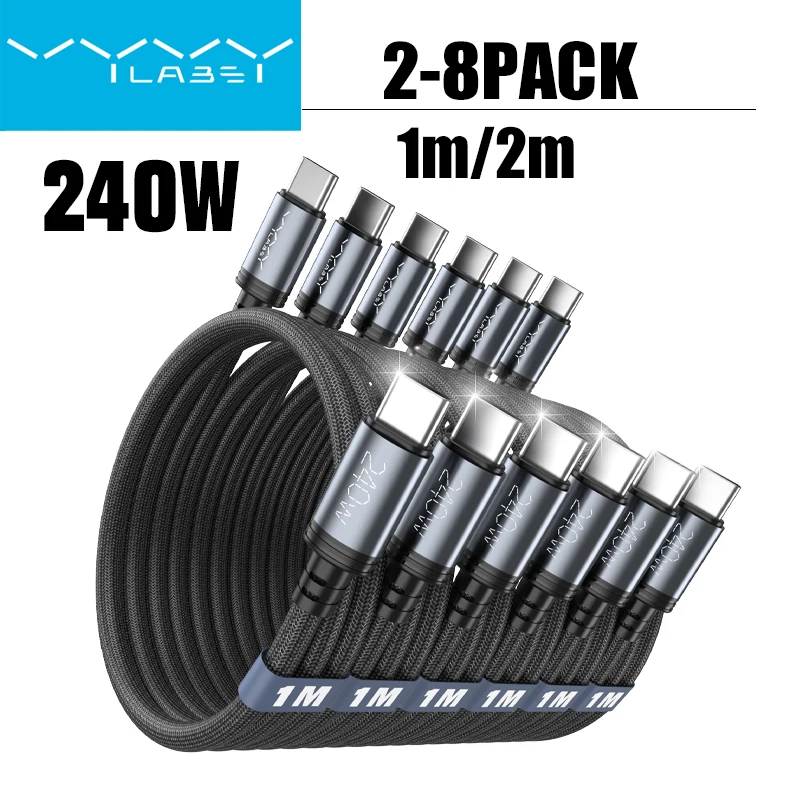 

Кабель для быстрой зарядки VYVYLABS 240W Type-C - Type-C, черный, для iPhone 17/17 Air/Pro Max/16/15 Pro Max