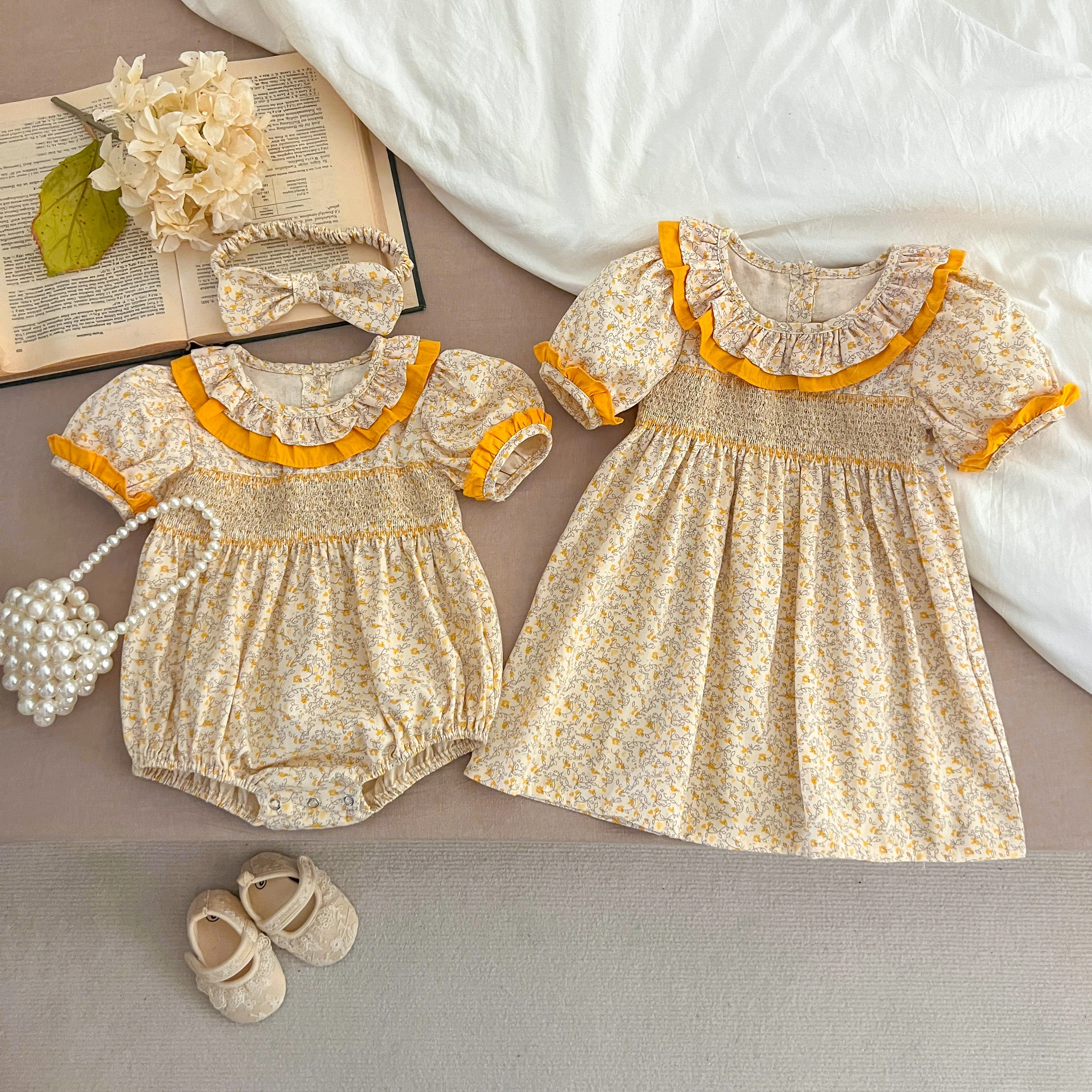 Sommer Baby Kleid Smocking Hand Stickerei Kleidung Kleinkind Mädchen Kleider Baumwolle Kinder Mädchen Puff Ärmel lässig weiches Mädchen Kleid ﻿ – Detail 21