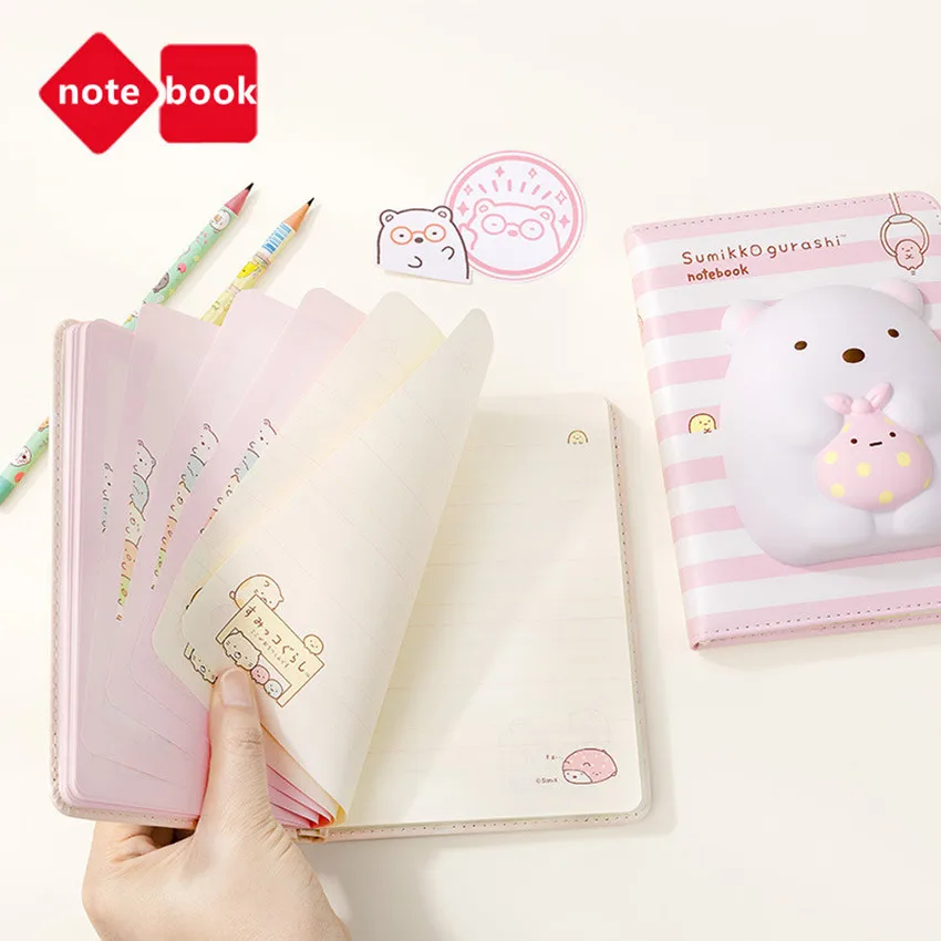 Squishy Kawaii 3D Decompression Notebook Bunny Student Planner Color Pages Diary With Gifts Packing School Supplies