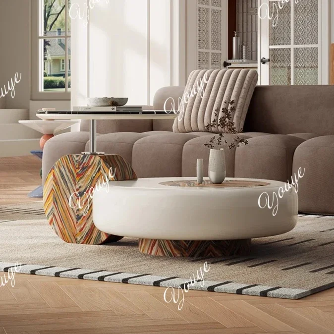 0 Simple Modern Liftable Special-shaped Coffee Table Designer High-end Small Apartment Living Room Home Creative Sofa Coffee Tab