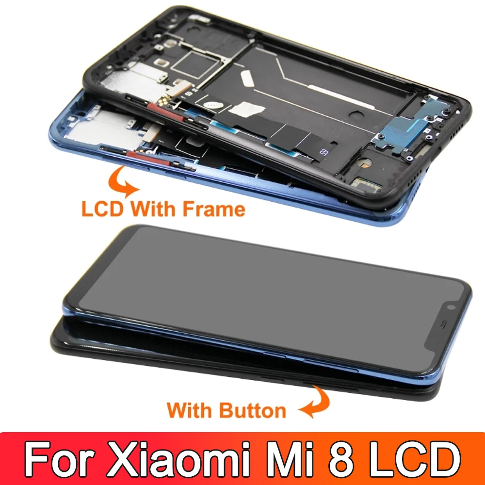 6.21'' AMOLED LCD For Xiaomi Mi 8 LCD Touch Screen Digitizer Assembly Replacement Parts For Mi 8 LCD M1803E1A Display