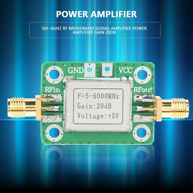 เครื่องขยายสัญญาณ RF พร้อมเปลือกป้องกัน 5M-6GHz เครื่องขยายสัญญาณบรอดแบนด์ 20DB High Gain