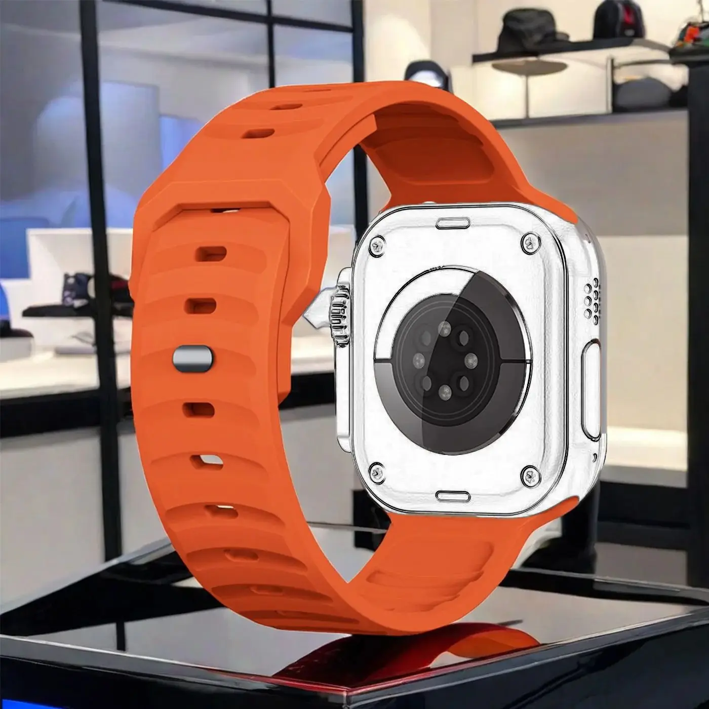 Un elegante cinturino in silicone per Apple Watch Series 10, 9, 8, 7, 6, SE, SE2, e Ultra 2 - disponibile nelle taglie 38, 40, 41, 42,