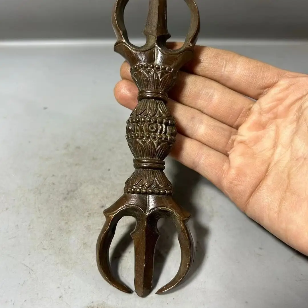 Tantra magic ware copper antique handmade copper four-strand Vajra magic pestle small to make old copper magic ware cross