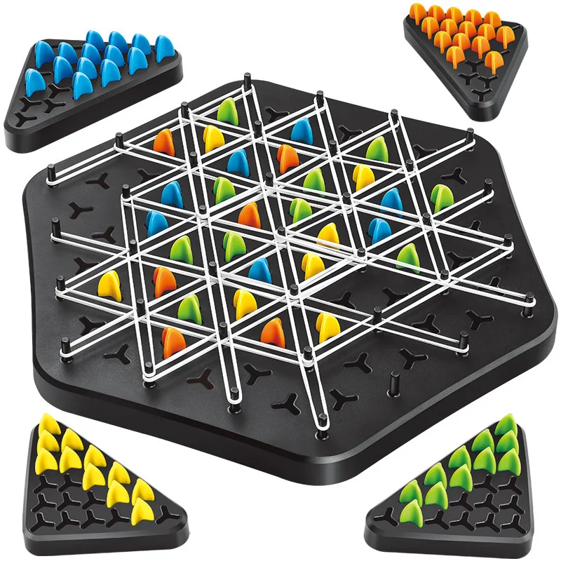 Jeu familial de Capture de territoire, jeu de Triangle à chaîne drôle, jeu de bureau d'échecs triangulaire pour enfants et adultes, fête de famille