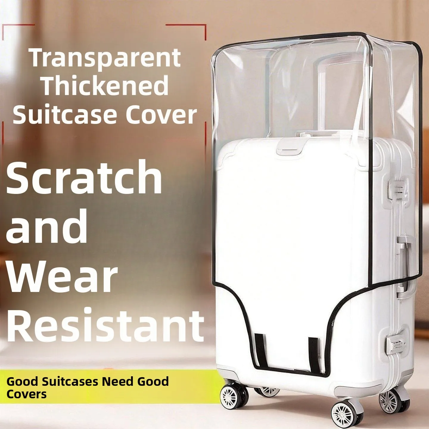 Thickened Dustproof Cover for Luggage Transparent Wear-resistant Travel Suitcase Cover Protection  for Carry-on Bag