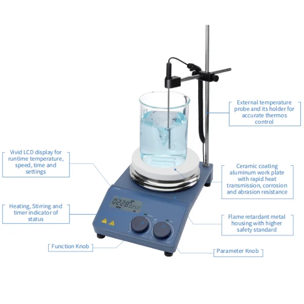 LCD Digital Control Timing Standard Type DC Brushless Motor 340 Max Heating Temperature Magnetic Laboratory Equipment